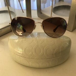 Coach Allegra sunglasses aviators brown Gold